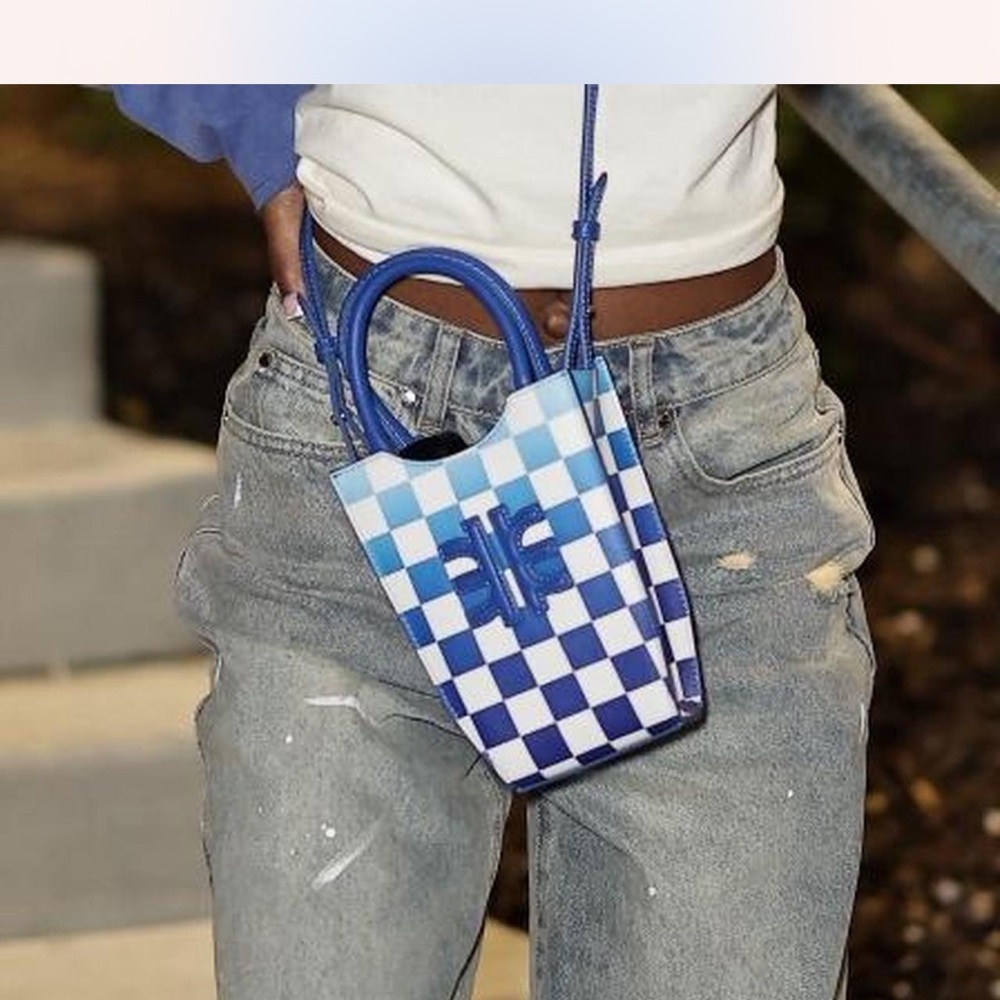 Jw pei Blue Checkered Women's Bag